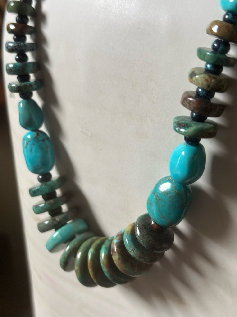 Jay King DTR 925 Turquoise Nugget Rondelle Bead Necklace NWT 18-21” Extender